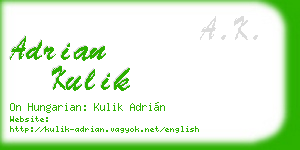 adrian kulik business card