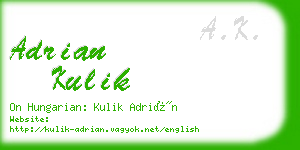 adrian kulik business card